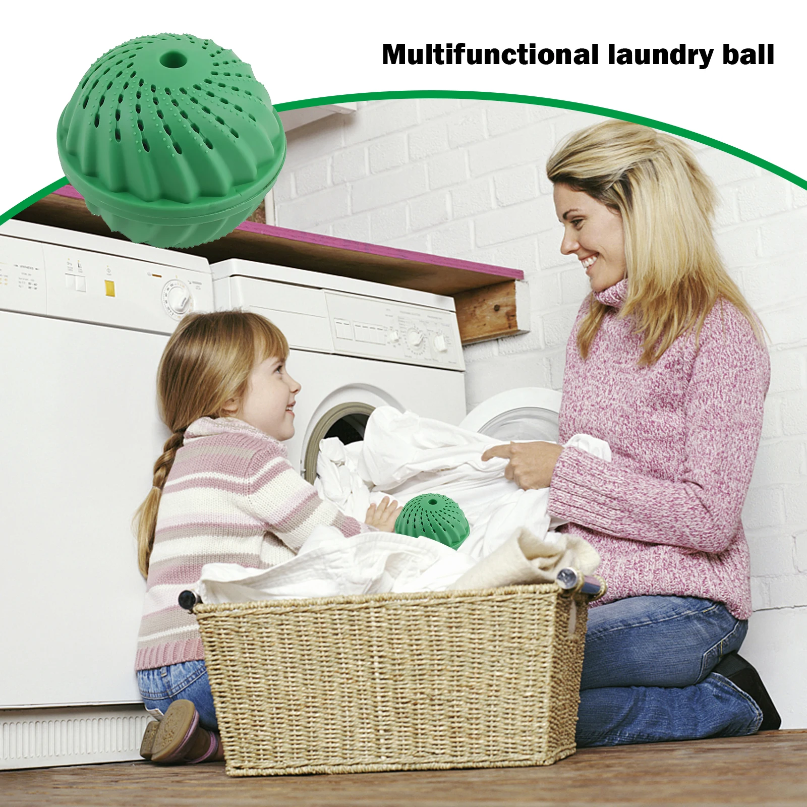 1-5pcs Eco Friendly Laundry Balls Natural Washing Machine Balls Reusable Laundry Detergent Alternative for Washing Machine Green