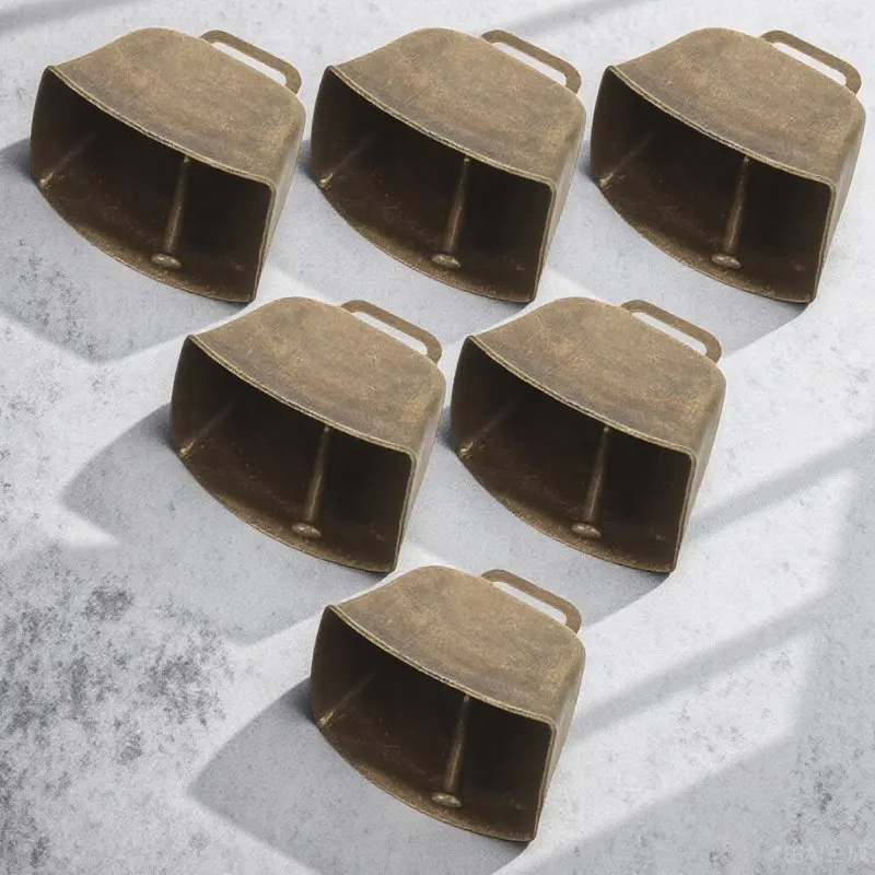 6 Pcs Copper Bell for Small Pet Sheep Bells Metal Cow Collar Animals Hanging Craft Bulk