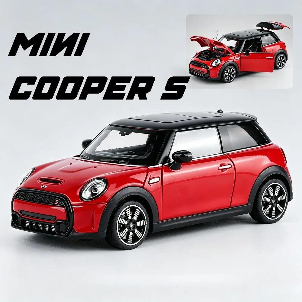 

1:24 Scale Mini Cooper S 530LI Model Toy Car Front Wheel Steering Doors Opened Vehicle Models Shock Absorption Toys for Friends