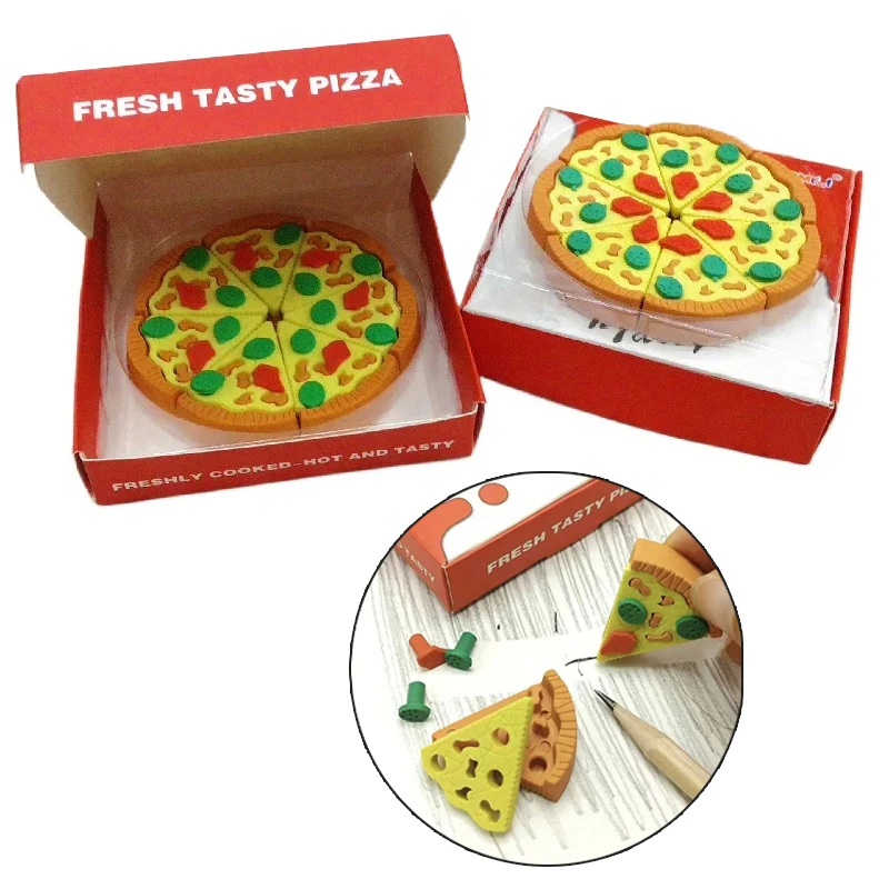 Creative Modeling Simulation Pizza Eraser Student Studying Stationery Supplies