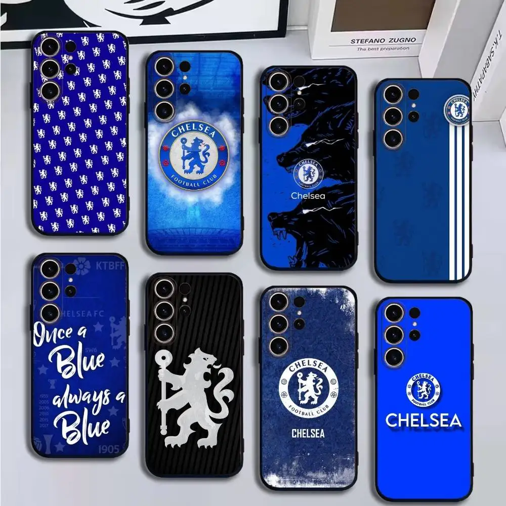 

Football C-Chelsea Phone Case For SamsungS25,24,21,22,23,30,Ultra,20,Plus,Fe,Lite,Note,10,9,Soft Black Cover