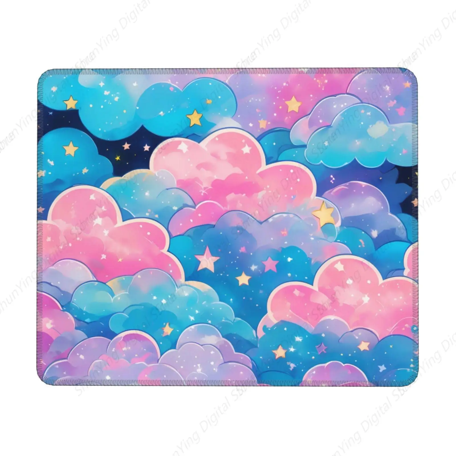 

Colorful Cloud Mouse Pad With Stitched Edges And Anti Slip Rubber Base Suitable For Gaming Office Laptops 25*30cm