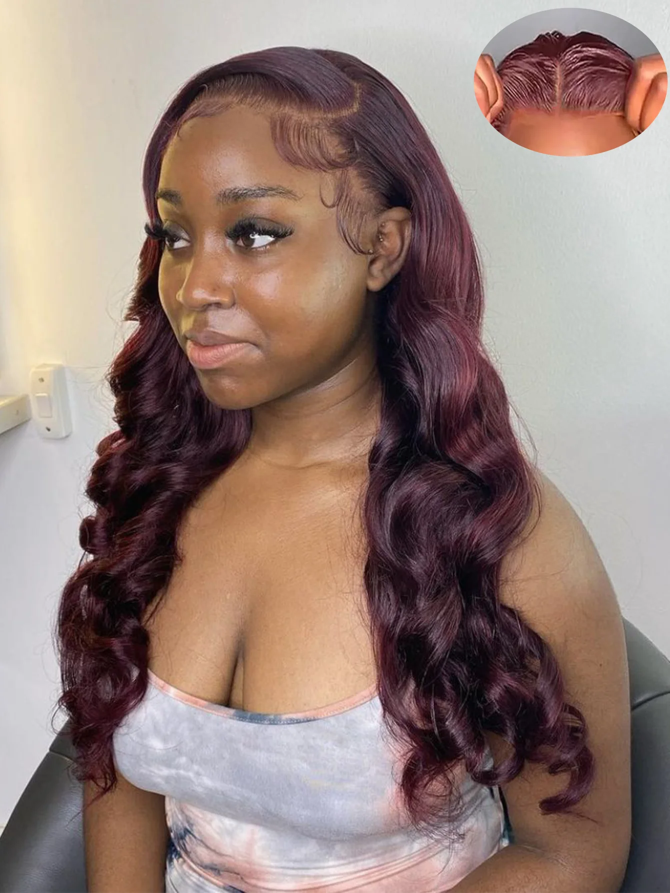 

Red Burgundy Bye Bye Knots Wig Blonde Ginger Lace Front Wig 9X6 Glueless Wig Body Wave Human Hair Wigs Wear Go Pre-Cut Lace Wigs