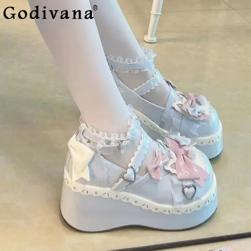 

Оригинальные милые туфли в стиле Лолиты с круглым носком, мягкая униформа JK для девочек, массивные туфли на толстой подошве, женские летние милые туфли в японском стиле