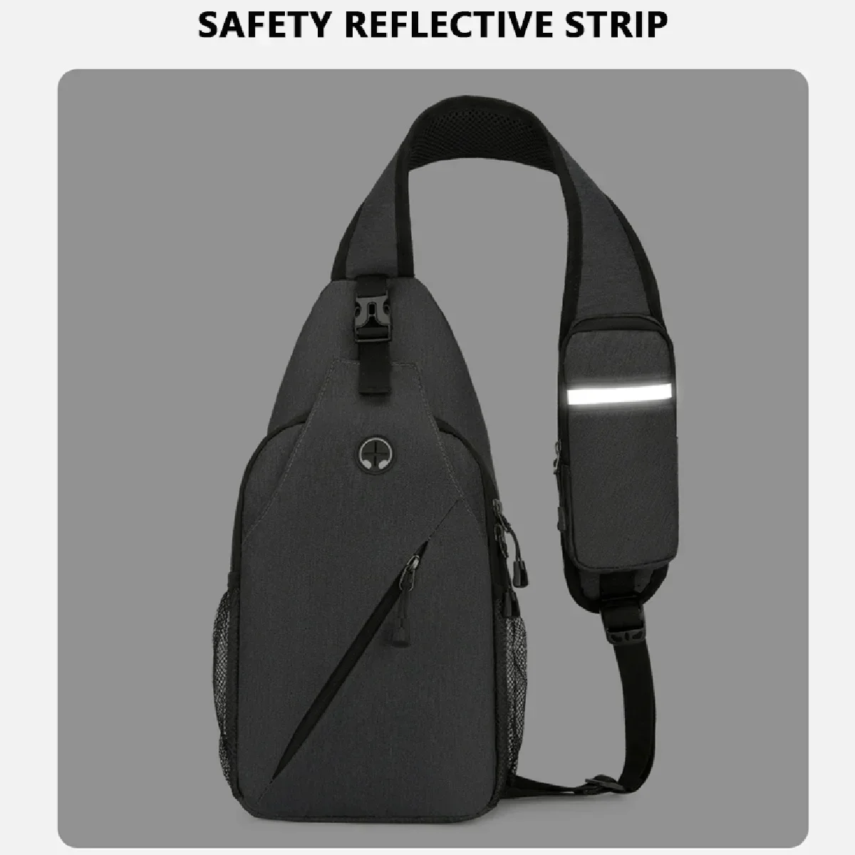 New casual chest bag men's mobile phone crossbody bag multifunctional lightweight outdoor sports shoulder bag