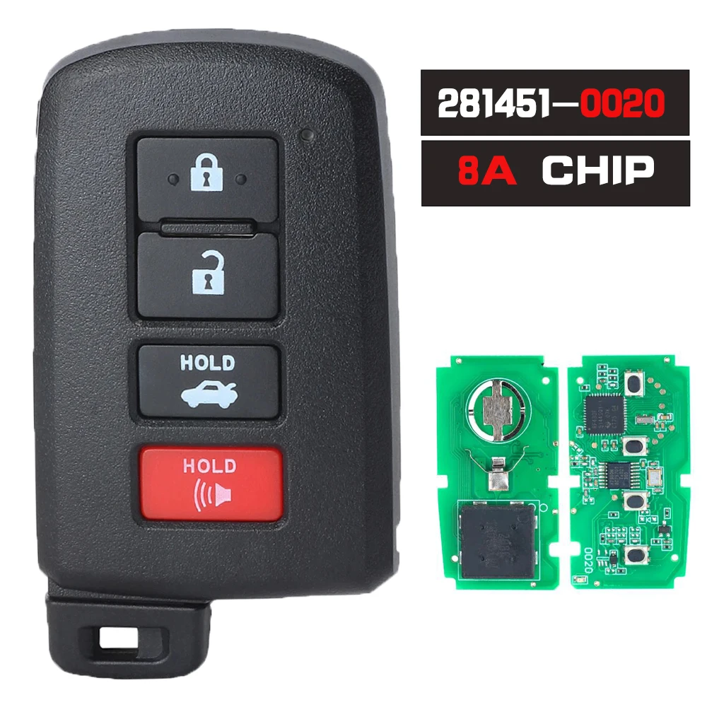 DIYKEY 281451-0020 G , HYQ14FBA Smart Remote Key 312/314.3MHz / 433MHz Fob for Toyota RAV4 Corolla PRIUS C 2012-2020