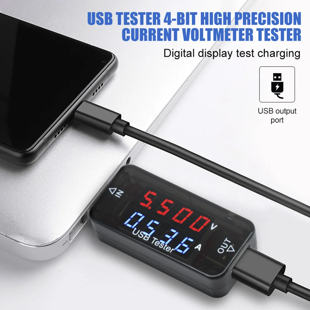 USB Power Tester Fast Charging Power Detection Module LED Digital Display High Precision Real Time Voltage Ammeter