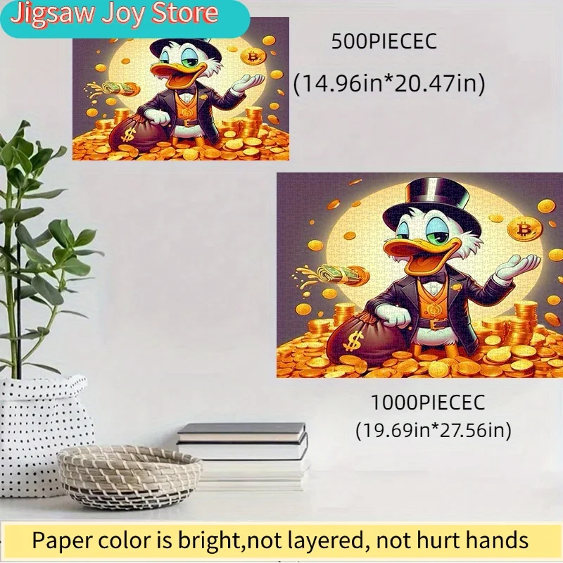 

Пазл 500/Disney, бумажный пазл-конструктор (Скутер Макдак, Монеты, Биткойн, Персонажи мультфильмов), пазл для взрослых, подходит для домашнего отдыха