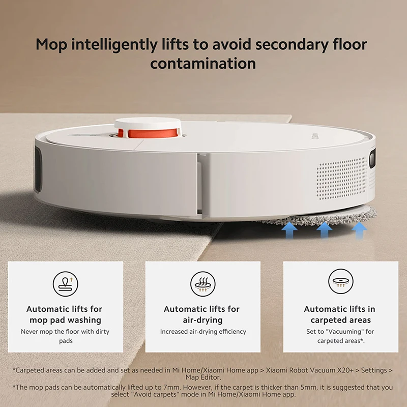 Global Version Xiaomi Robot Vacuum X20+ Voice Control Automatic Dust Collection Whole House Scan Hair Liquid Cleaning