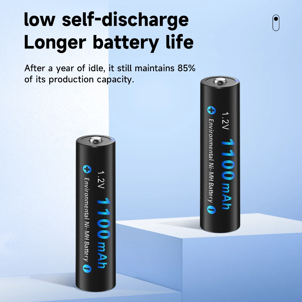 AAA Battery 1100mAh 1.2V NI-MH Rechargeable Batteries with 4 Slots Smart Charger LCD Display for Clock Toys Mouse aaa Bateria