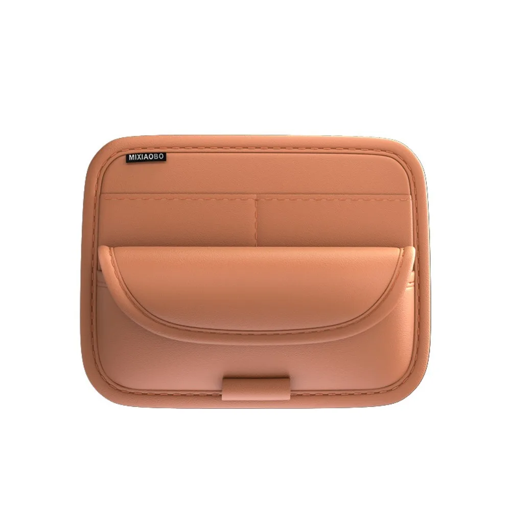 

Durable Pu Leather Car Sun Visor Glasses Case Wear-resistant Multi-Pocket Sunglasses Storage Bag Large Capacity Card Holder Car