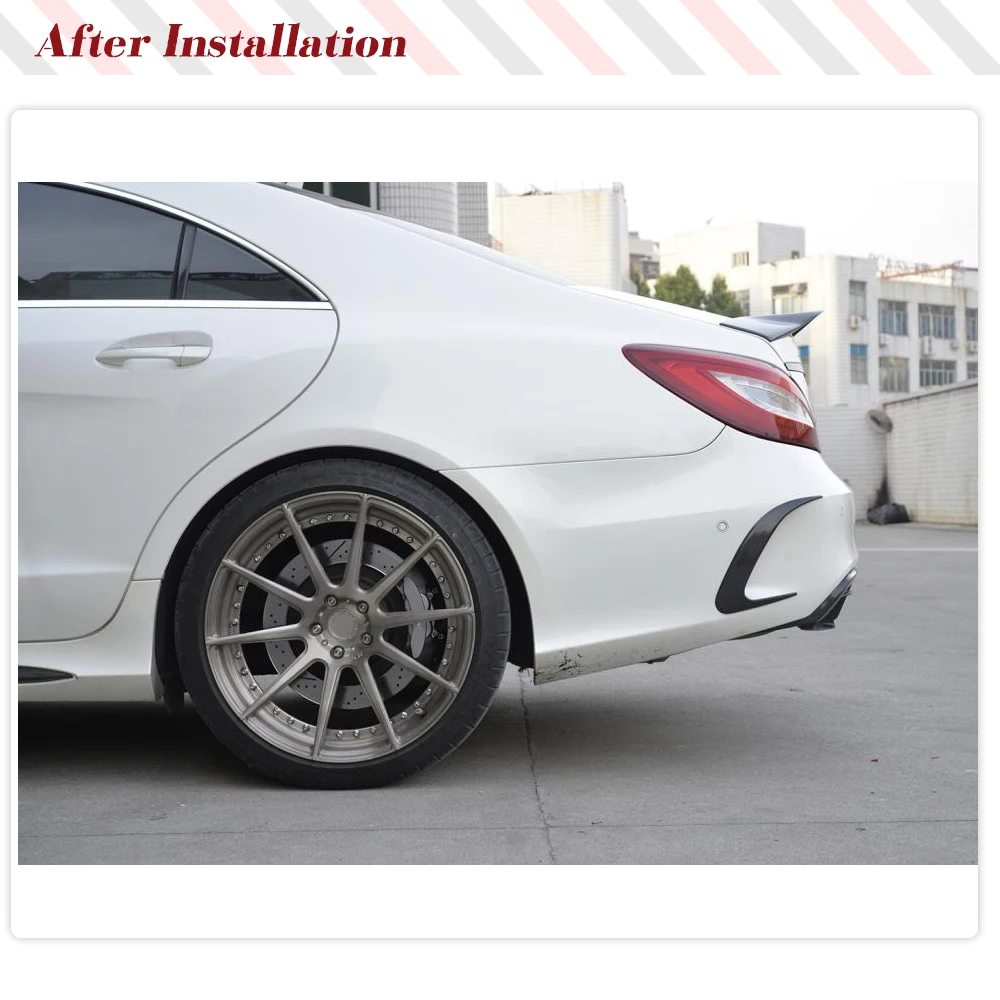 Carbon Fiber Car Rear Bumper Canards Air Vent Wings for Mercedes Benz CLS-class W218 Sedan 4-Door 2015-2017 Rear Splitters