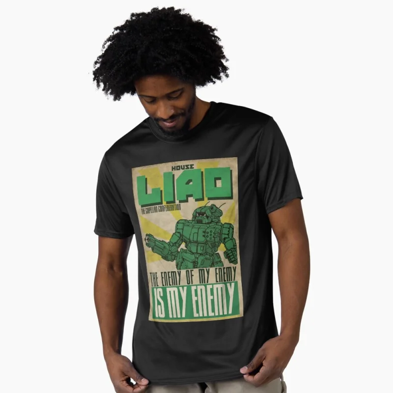 

House Liao Mechwarrior MWO Mech Combat RPG Gift t shirt for gamer Battletech Graphic clothes Short sleeve All size tops