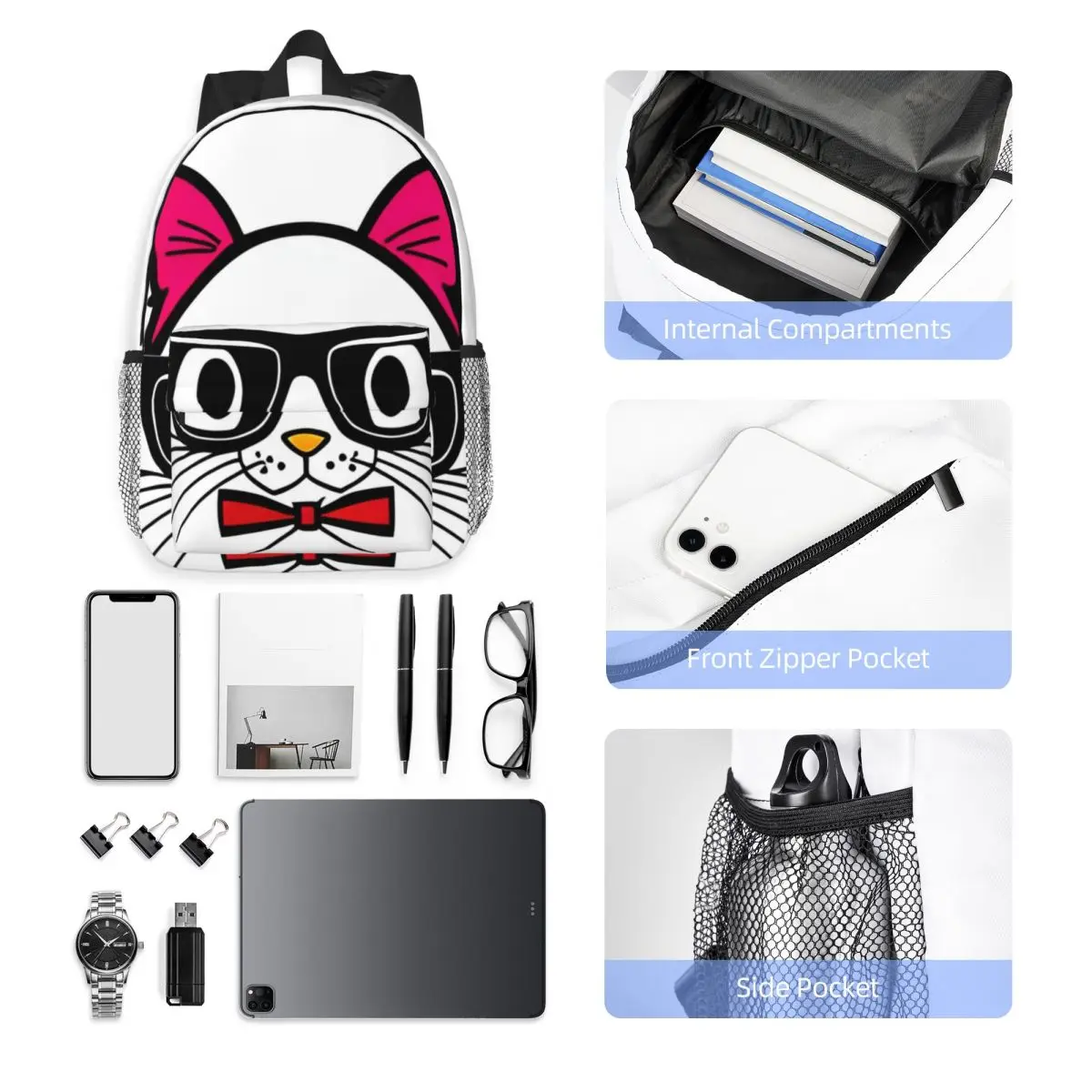 Hello Kitty compacte 15-inch rugzak - stijlvolle lichtgewicht tas, perfect voor studenten en pendelaars