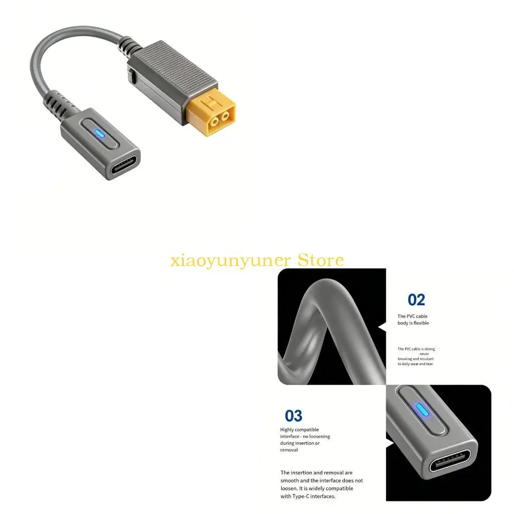 P9JB Blue Light Indicator Type C To WiiU Power Cable Optimized For Small Space Arrangements