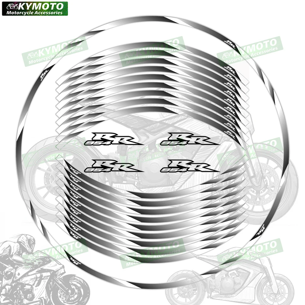 

Для HONDA 954RR 954 RR аксессуары для мотоциклов 17-дюймовые наклейки на передние и задние колеса обтекатель ступицы колеса светоотражающие полосы наклейки