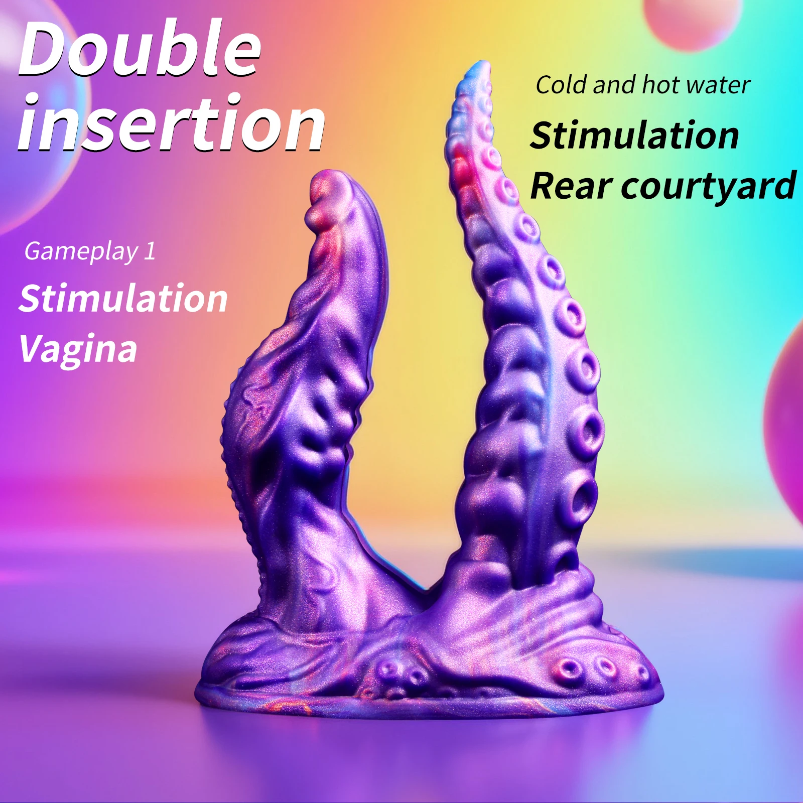 2 لون سيليكون مزدوج الرأس المكونات الشرج G بقعة محفز الوحش دسار ل مثليه مثلي الجنس الاستمناء الرجال جهاز تدليك للبروستاتا لعبة الجنس #2