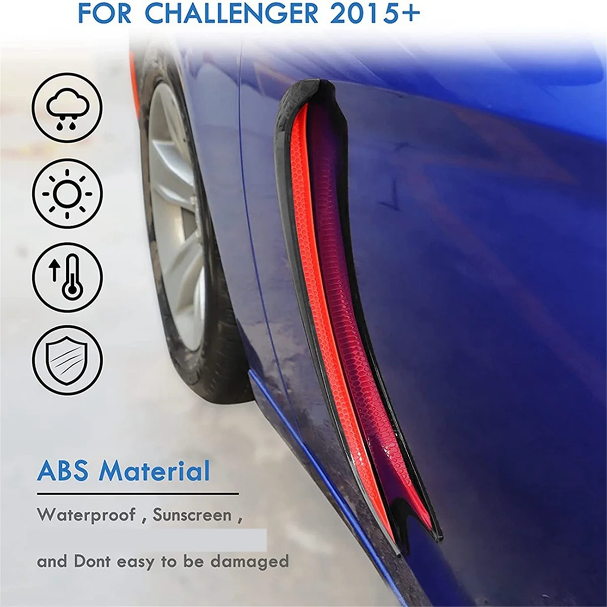

COP-mBlack Front Door Side Mudguard Shovel Fin Vents for Dodge Charger