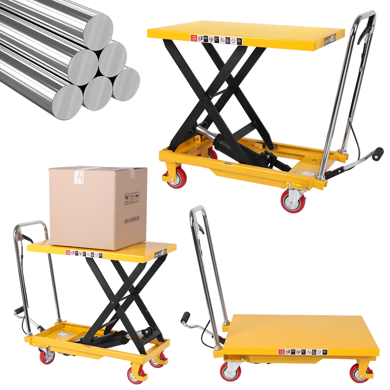 Carrinho de mesa elevatória com mesa elevatória Carrinho de elevação hidráulico para manuseio de materiais