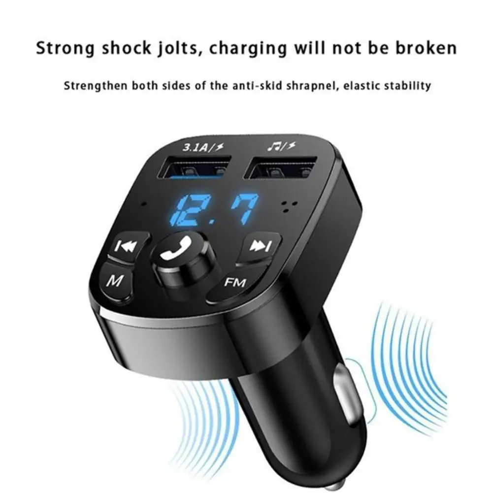 12-24V Car Bluetooth FM Transmitter 87.5-108 mhz Audio Car Mp3 Player 5V Output USB Auto Car Fast Charge Electronic Accessories