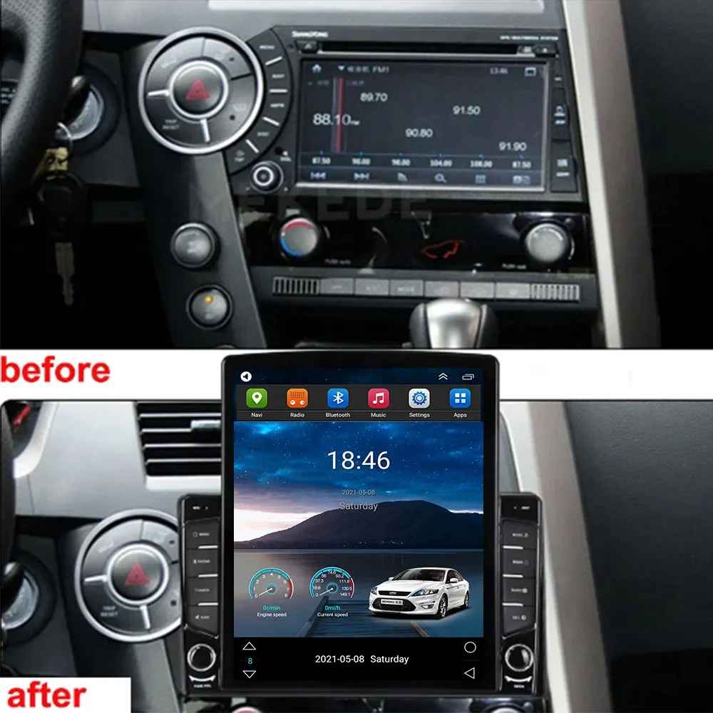 9,7 "Android 14,0 para Ssangyong Actyon Kyron 2005 2006 2007-2015 Tesla tipo Radio de coche reproductor de vídeo Multimedia navegación GPS