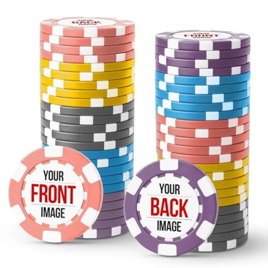 

Изготовленные на заказ покерные фишки для игровых мероприятий 50, 100, 200 или 500 штук, прочный акрил с полноцветной печатью, персонализированный с логотипом a