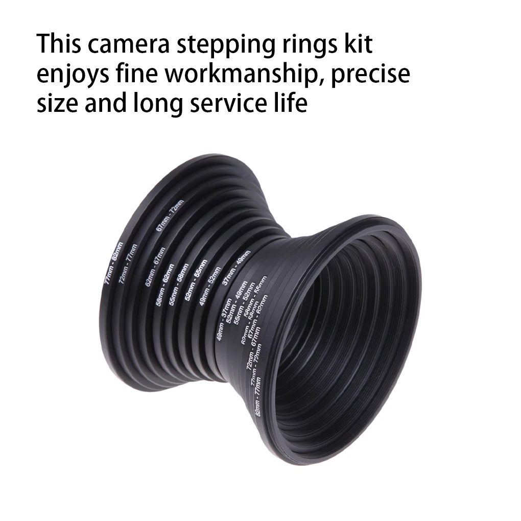 18 Pieces Camera Lens Up Down Step Rings Set Professional Filter Adapter Connector Stepping Ring Photography Fitting