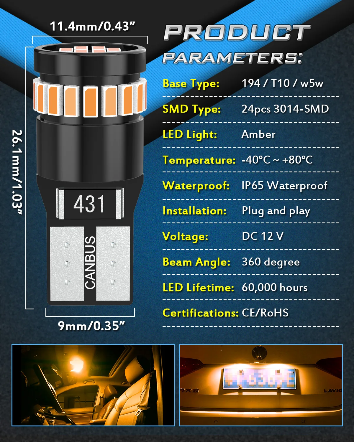 Katur 2x W5W T10 żarówki LED Canbus 168 194 światła dla BMW prześwitu Audi A6 C5 C6 C7 A3 8P 8V B5 B6 B7 B8 A7 A8 Q3 Q5 Q7 Q7