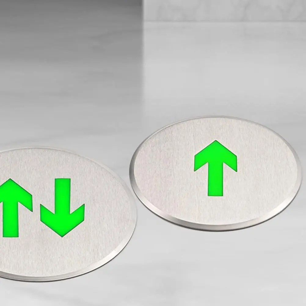 

Self-Luminous Ground Evacuation Indicator Light Stainless Steel Emergency Exit Arrow Sign Fluorescent Exit Sign Night Glow