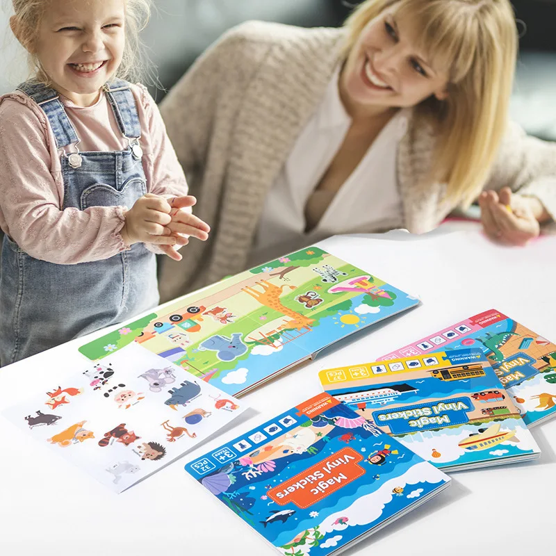 

Montessori Toys for Children 0-3 Years Static Stickers Cognitive Toys Baby Early Education Pictures Toys m