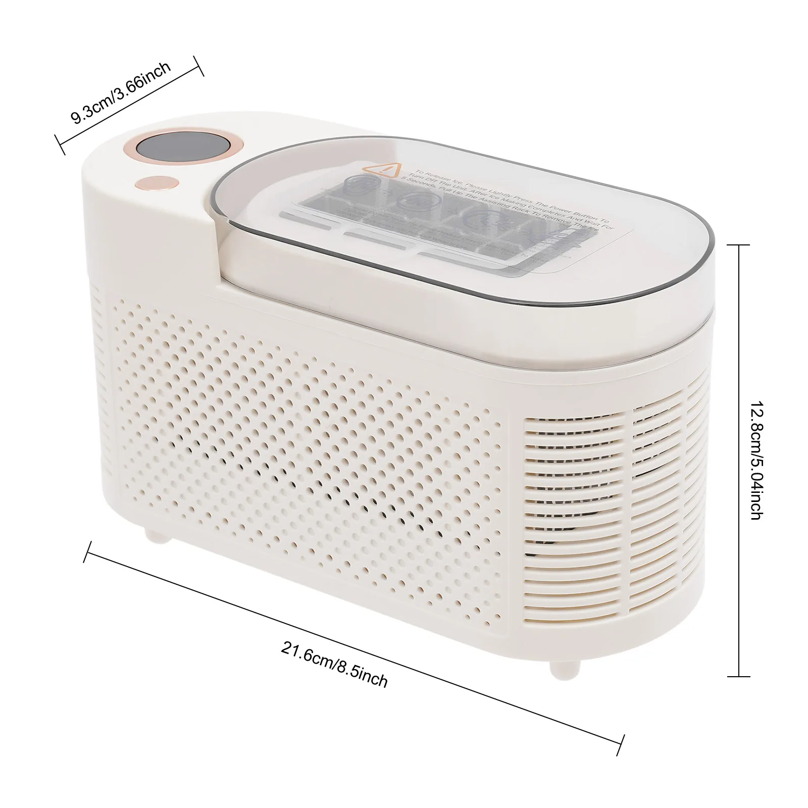 Mini macchina per il ghiaccio da banco, produzione rapida del ghiaccio di 10 minuti, tecnologia a semiconduttore dual-core, 12 V per auto/uso domestico, 60 dB ultra silenzioso