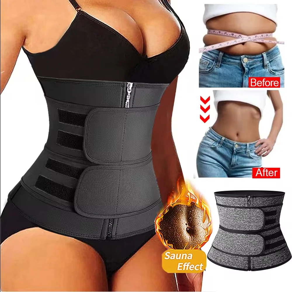 Women Slimming Body Shaper Waist Trainer Cincher Corset for Weight Loss Trimmer Belt Fat Burning Sport Girdle Modeling Straps