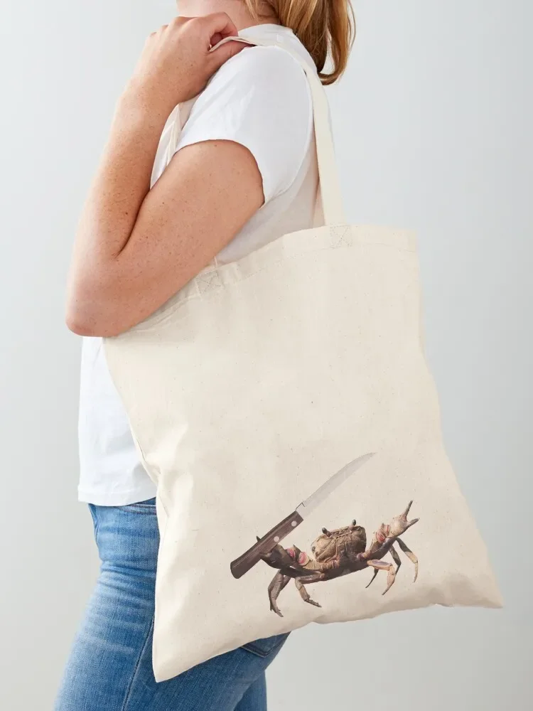 Crab With Knife Tote Bag personalized tote for beach reusable shopping men