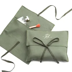 Luxury Cotton Twill Clothes Swimwear Dust Bag With Tie Reusable Logo Printed Envelope Gift Handbag Envelope Cotton Pouch