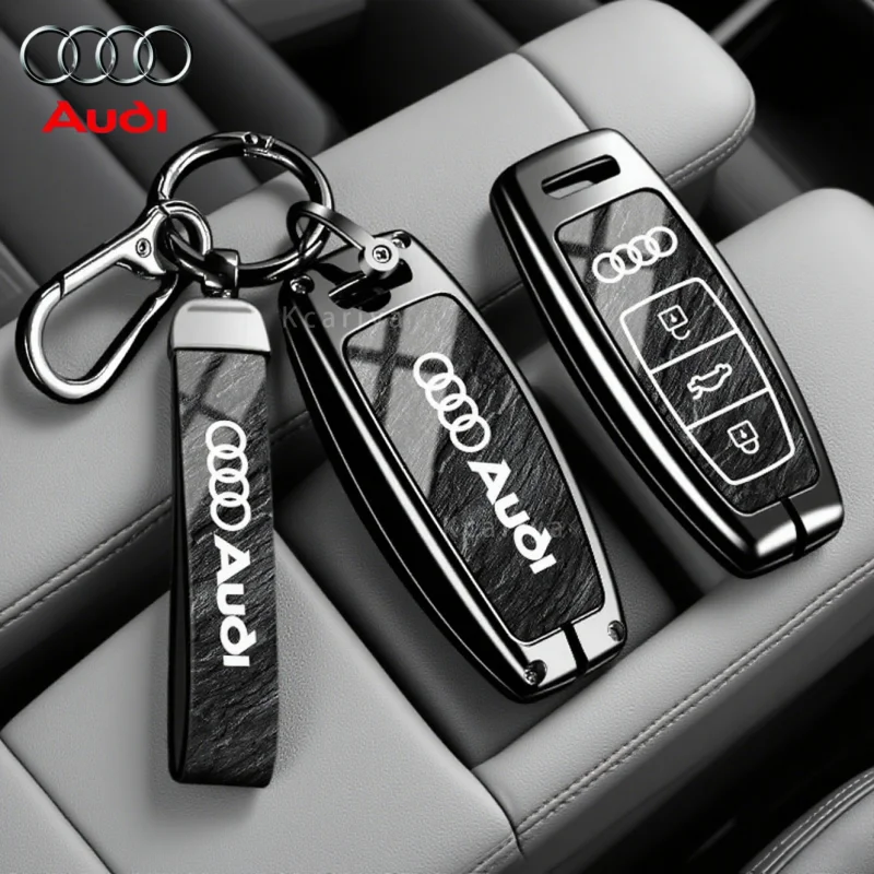 

For Audi Q8 RSQ8 A6 C8 S6 RS6 A7 S7 RS7 A3 8Y A8 D5 4N RS E-tron GT Q4 Q7 4M Accessories Car Remote Key Case Cover Shell Holder