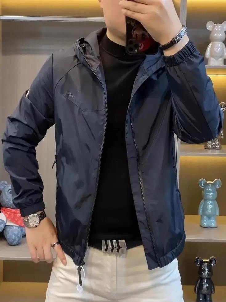 

Высококачественная мужская приталенная хлопковая куртка на весну-осень с отложным воротником, повседневная, антибактериальная, модная верхняя одежда