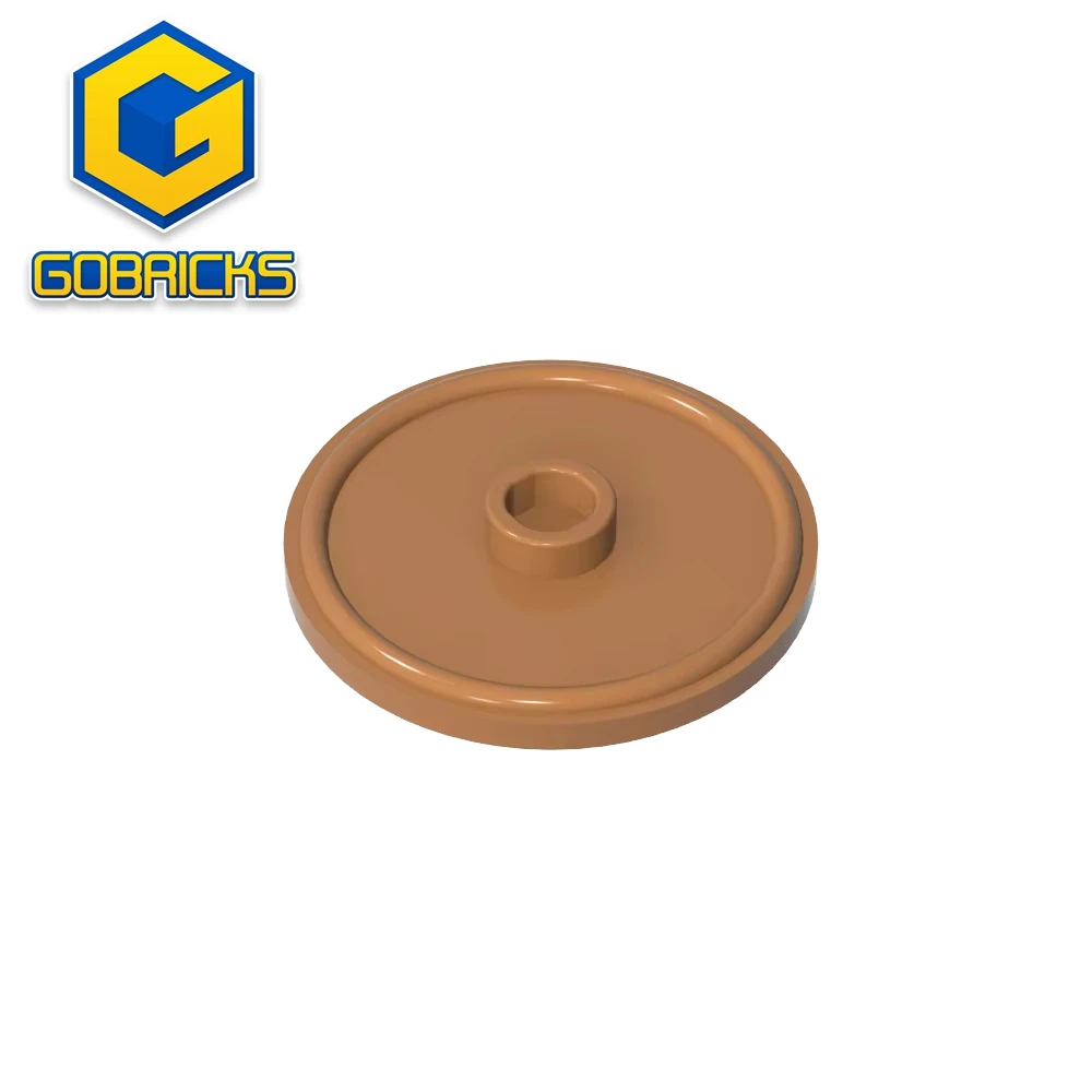 Gobricks GDS-M297 Minifig,Shield Circular Rimmed Face with Stud compatible with lego G91884 Assembles Building Blocks