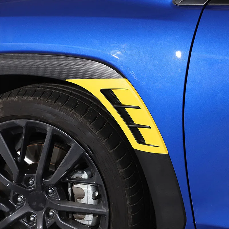 

For Subaru WRX 2021 2022 2023 PVC yellow Car Front Wheel Eyebrow Trim Sticker Car Accessories