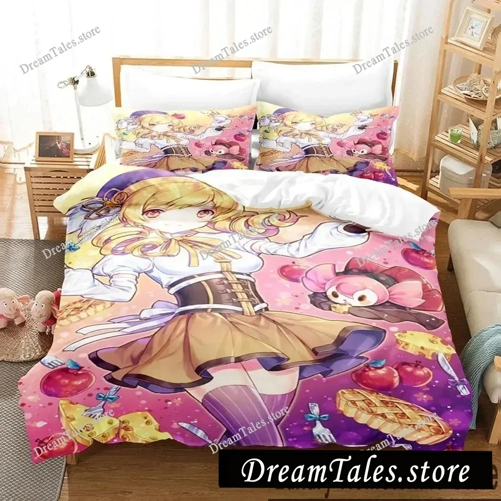 Home Textile Cartoons Puella Magi Madoka Magica Cover Duvet Cover Pillow Case Boy Polyester Bedding Set King Queen Twin Size