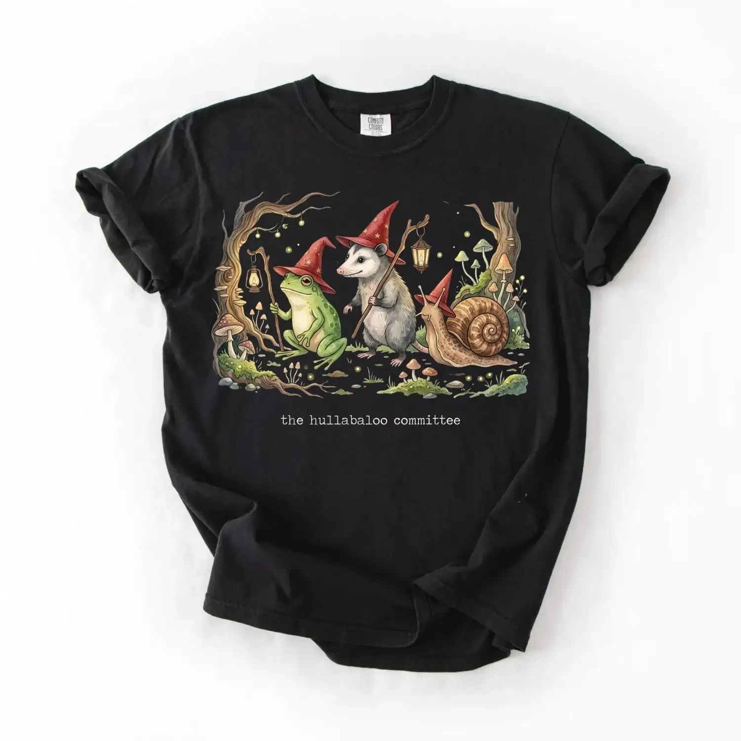 The Hullabaloo Committee Comfort Shirt, Funny Frog Opossum Snail Meme Tee, Weird Animal Humor Gift Tee T-shirt
