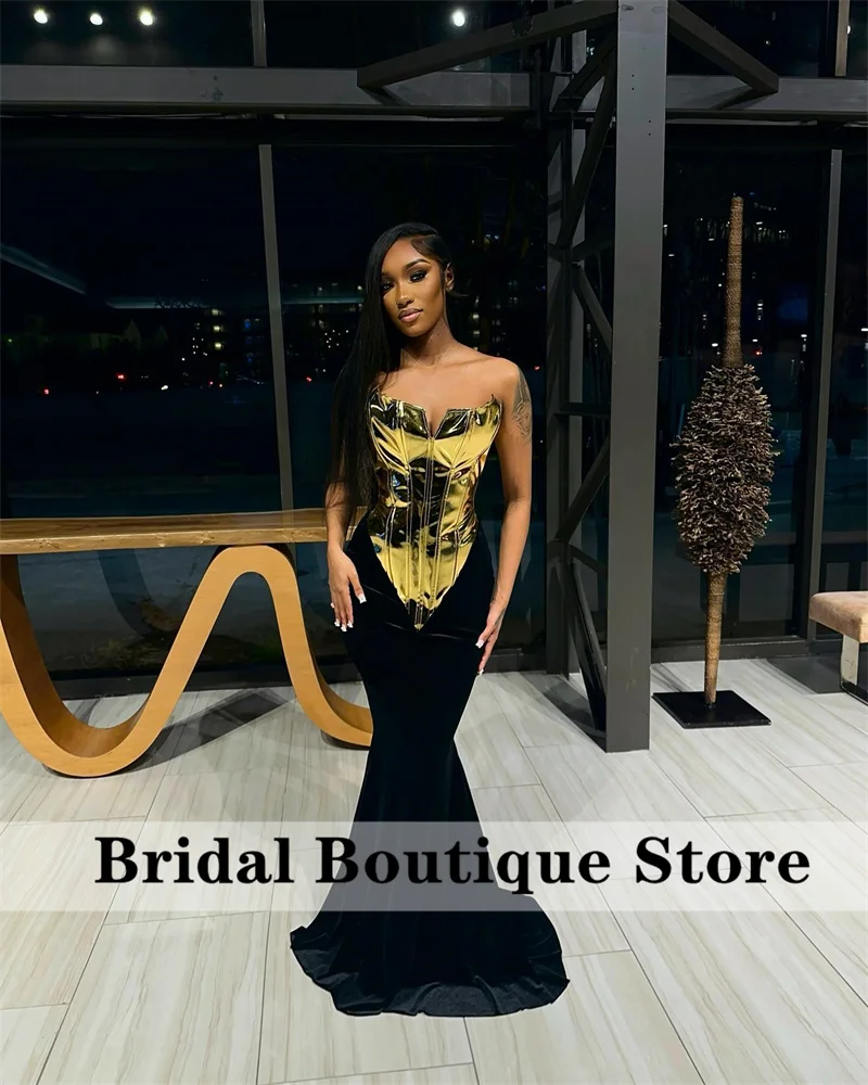 New Arrival 2024 Black Prom Gown For Black Girl Velvet Lace-Up Back Sweetheart Birthday Party Dress Wedding Event Customized 