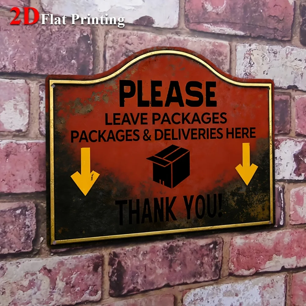 1pc, 2D Flat, Signs Metal Sheet Painting 