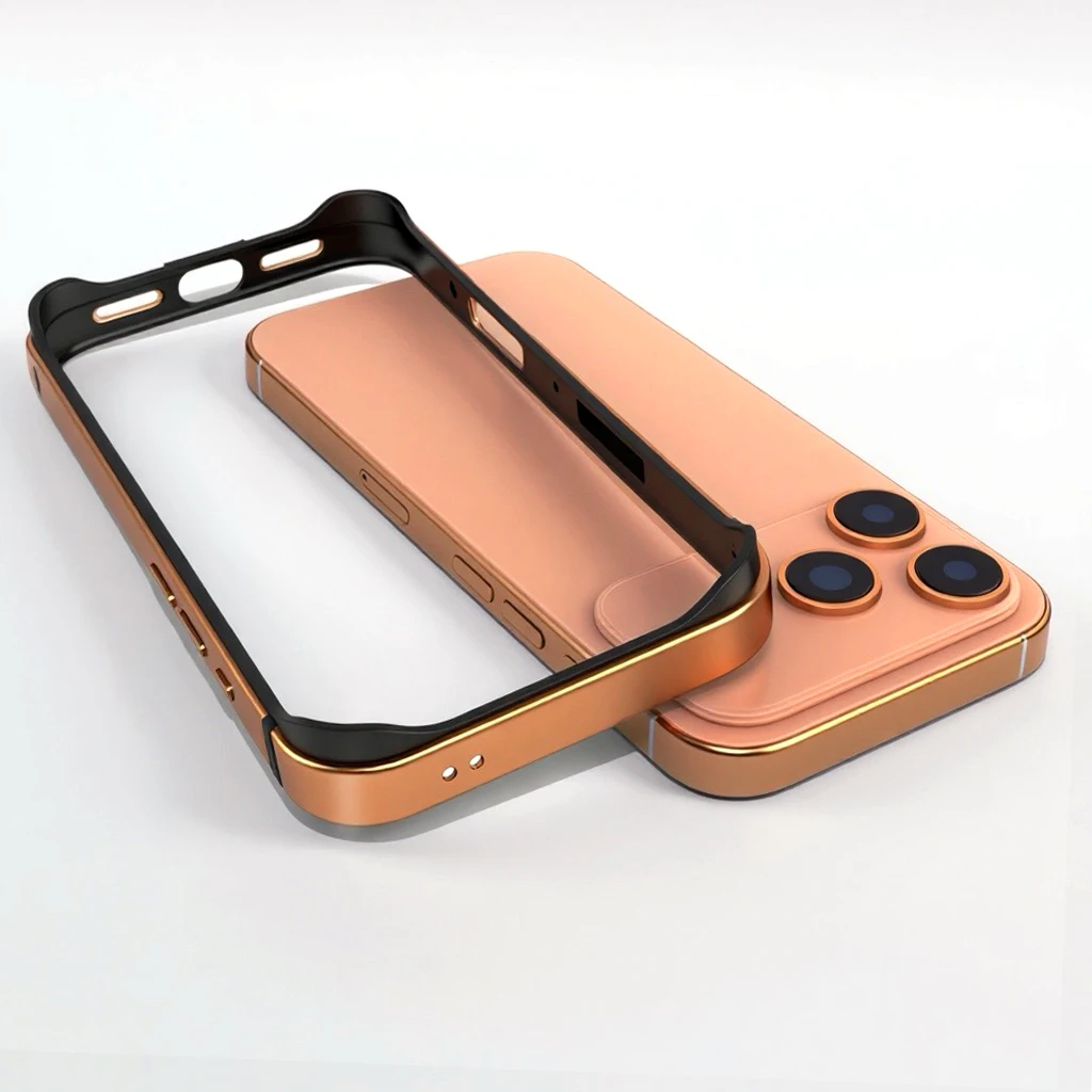 For iPhone 17 Pro Max 17Air Luxury Metal Bumper Case Aluminum Alloy Frame Phone Cover Soft Silicone Lining Shoockproof