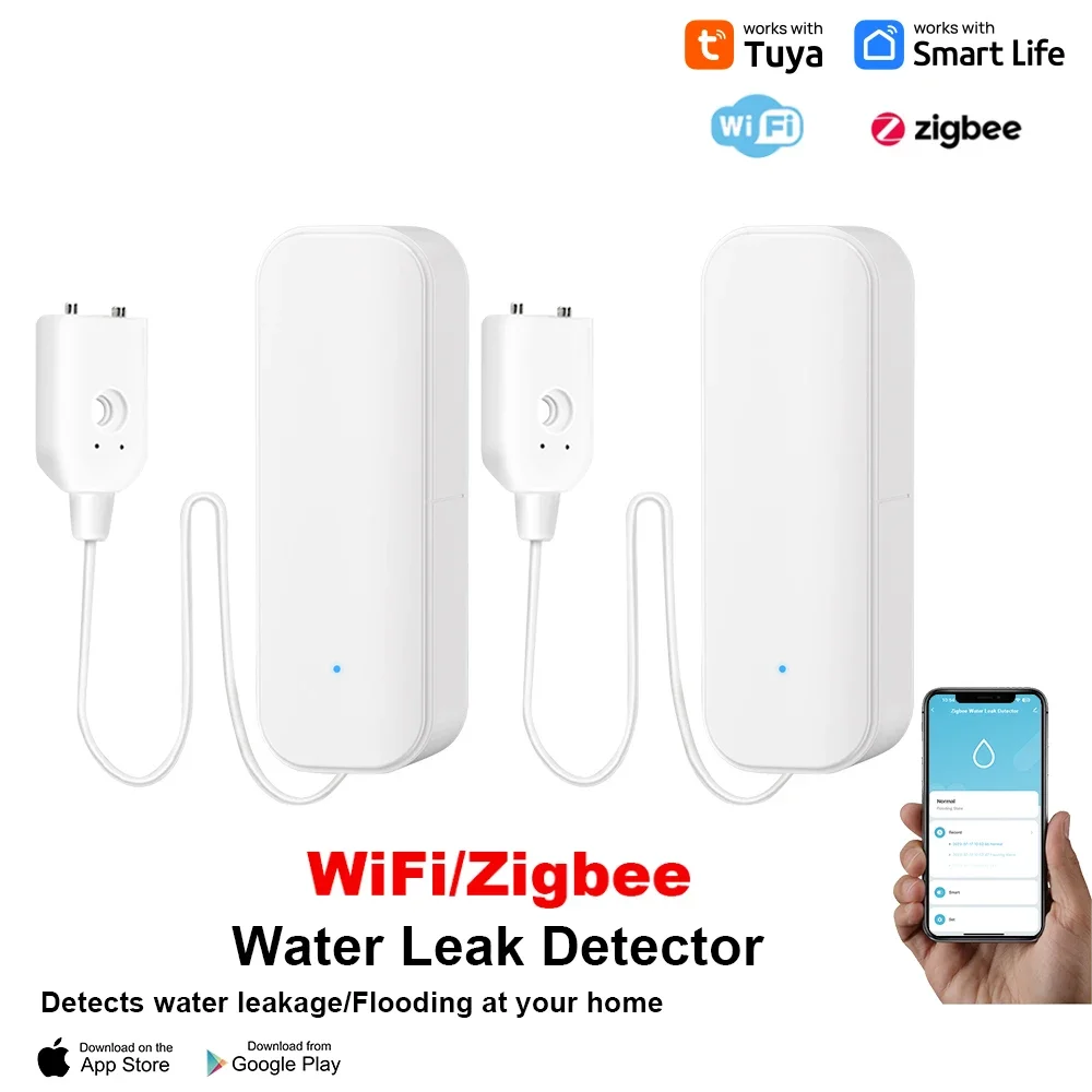 WiFi or Zigbee Water Level Sensor Tuya Leakage Alarm Flood Leak Detector Smart Home Life APP Water Alert Overflow Alarm