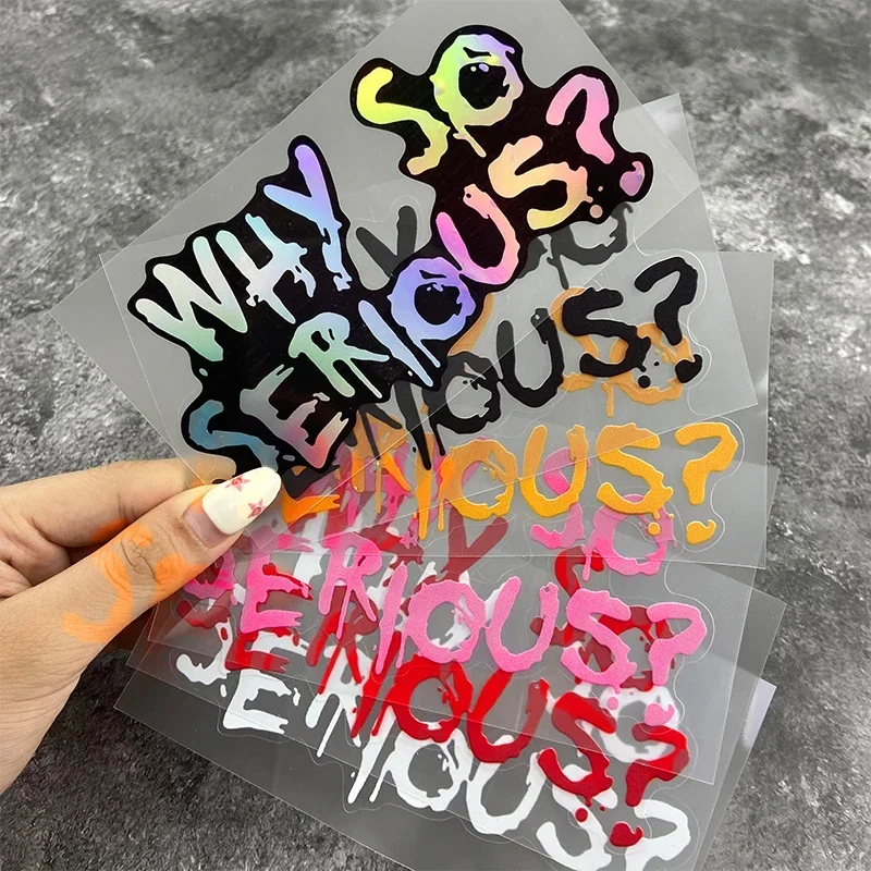 1 autocollant amusant « Why So Serious » pour moto, étanche, pour casque, réservoir de carburant, scooter, décoration de carrosserie, en vinyle