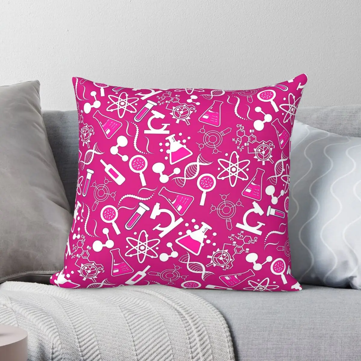 Biochemistry Science Lab Molecular Square Pillowcase Polyester Linen Velvet Pattern Decor Throw Pillow Case Room Cushion Cover