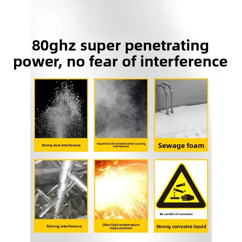 80G radar level meter, level gauge, explosion-proof dust mixing tank for cement storage tanks