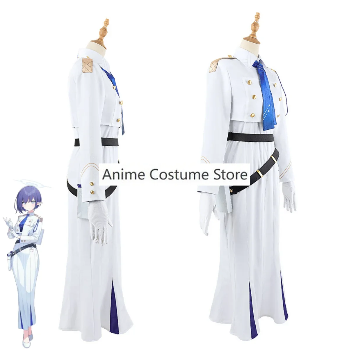 Game Blue Archive Oki Aoi Cosplay Kostuum Hip Wrap Jurk Witte Rok Uniform Pruik Volwassen Vrouw Sexy Carnaval Halloween Pak