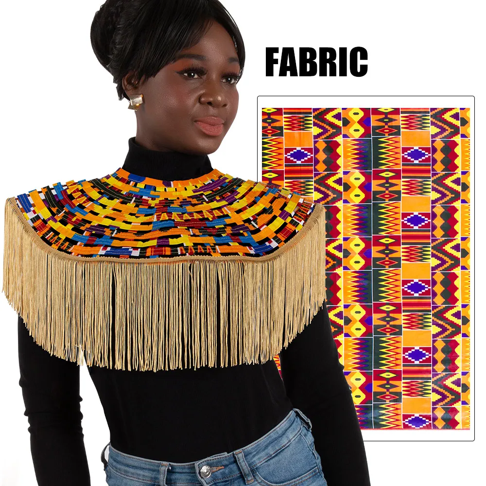 African Multistrand Necklace Shawl Fringe Decoration Ankara African Net Necklaces Shawl Collar Women Clothings Accessories SP056