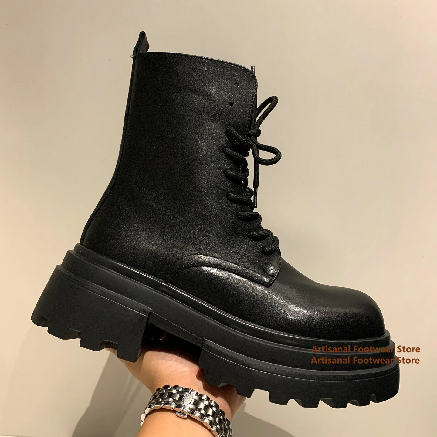 รองเท้าบูทมอเตอร์ไซค์หนังสีดำแ - Chelsea Boots Men บทวิจารณ์และราคา